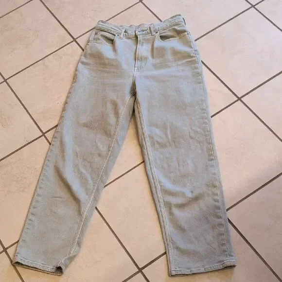 Everlane The Way-high Jean Garmet Dyed Light Green High Rise Size 26 Tall - Picture 2 of 11